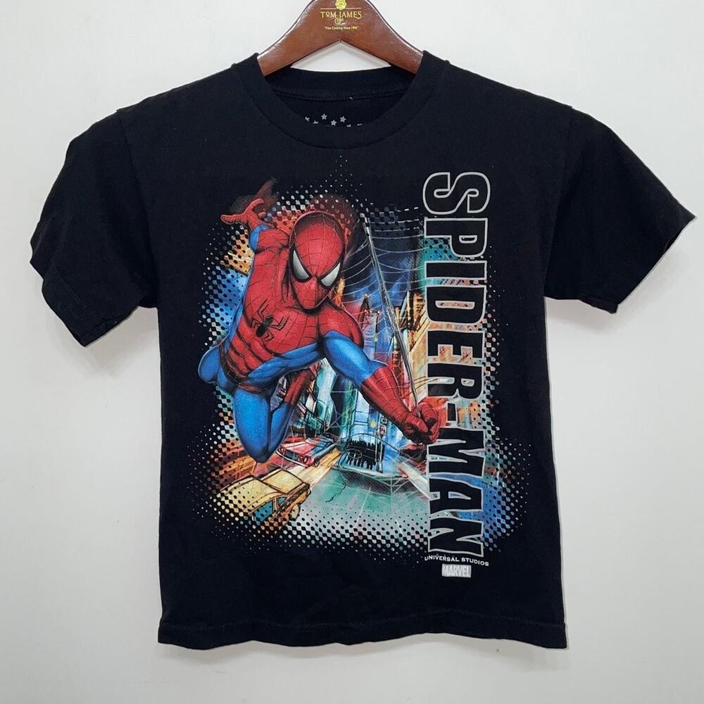 Vintage VTG Boys Universal Studios Spiderman Youth T-Shirt Size Medium (0364)
